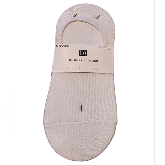 New Laundry by Design Beige Sneaker Liners - 10 Pack Sock Sz 9-11 - Picture 2 of 4